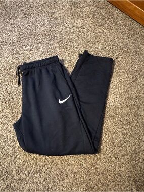 Nike Black Jogger Sweatpants with White Swoosh